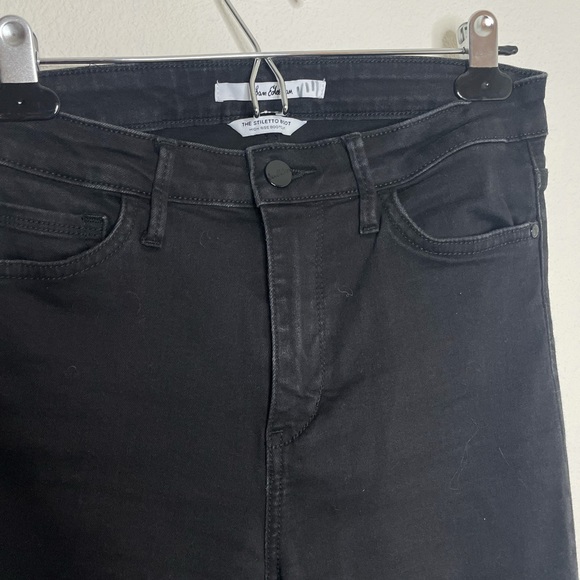 Sam Edelman The Stiletto Boot High Rise Boot Cut Jeans With Fringe Size 27 Women - Picture 3 of 11